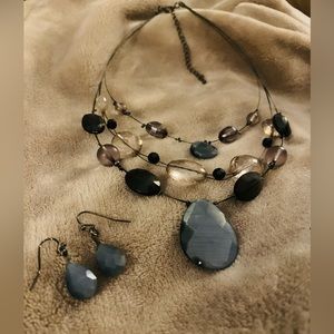 Black and Gray necklace set